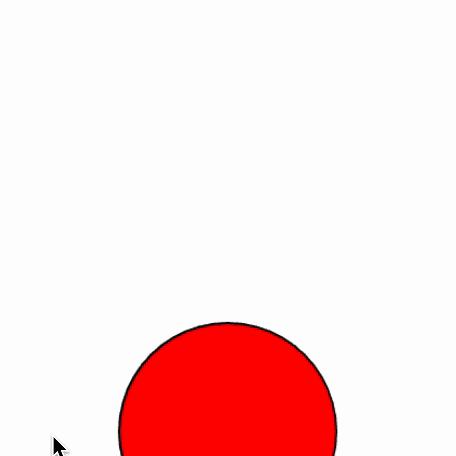 Here if the space key is clicked a red circle appears